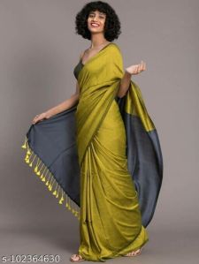 Beautiful Colours Saree For Women Girls Cotton Silk Sari Ethnic Traditional Wedding Saree