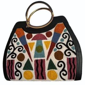 Ladies Leather Embroidered Hand Bags