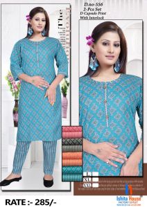 Ladies Straight Cotton Kurta Set