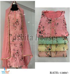 Ladies Chiffon Unstitched Suit Fabric