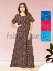 Ishita House Printed Ladies Cotton Nighty, Technics : Machine Made