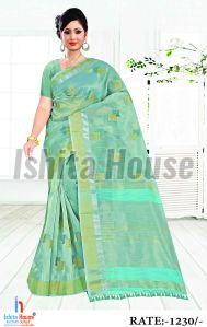 Ladies Party Wear Cotton Silk Saree, Packaging Type : Paper Box