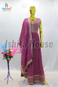 Ladies Sleeveless Designer Anarkali Suit, Technics : Machine Made