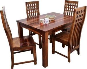 4 seater wooden dining table set