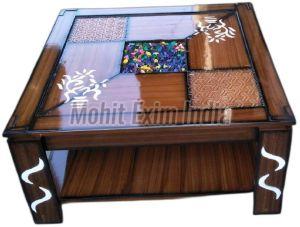 Polished Fancy Wooden Center Table, Shape : Square