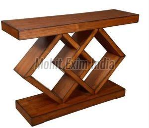 Plain Polished Fancy Wooden Console Table, Shape : Rectangular