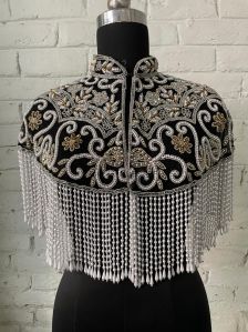 Ladies Beaded Short Poncho Dress