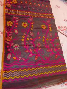 Cotton Dhakai Jamdani Saree, Gender : Female