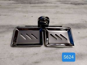 Stainless Steel Double Square Soap Dish