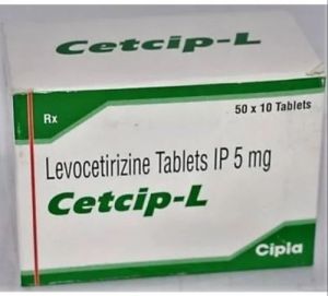 Levocetirizine Cetcip 5mg Tablet, Packaging Type : Box