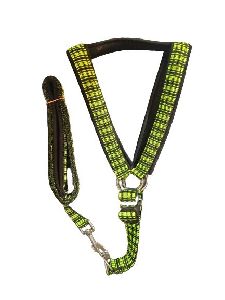 Green Plaid Dog Harness and Leash Set