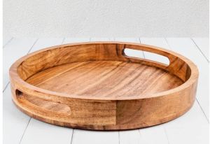 Wood serving tray