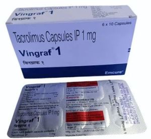 1mg Vingraf Tacrolomus Capsule, Packaging Type : Box