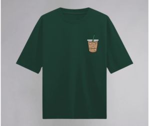 Bottle Green Half Sleeves Oversized T-shirt, Gender : Men