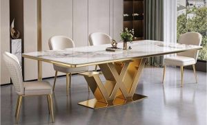 SS Pvd Dining Table Set For Restaurant, Hotel, Home, Cafe