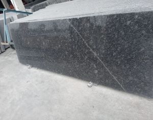 Steel Grey Bush Hammered White Granite Slabs, Color : Dark