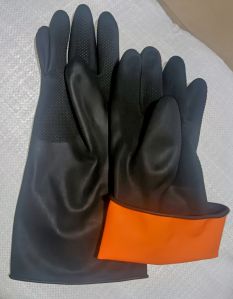 Industrial Rubber Gloves, Length : 16 Inches