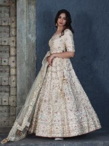 Ladies Silk Gota Patti Work Lehenga