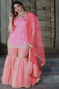 Ladies Zari Work Gharara Suit