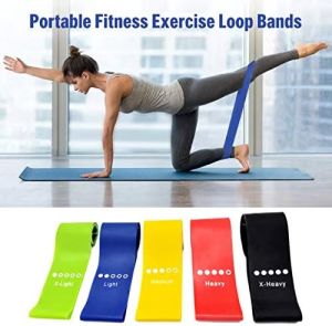 KD RESISTANCE LOOP BAND SET OF 5 , For Home Fitness, Stretching, Strength Training, Physical Therap