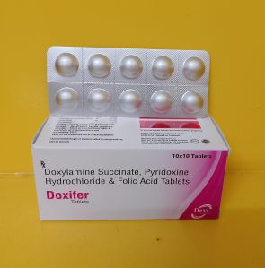 DOXYLAMINE SUCCINATE 20 Mg Pyridoxine Hcl 20 Mg Folic Acid 5 Mg Doxifer Tablets