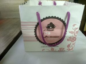 Rope Handle Printing White Paper Bag