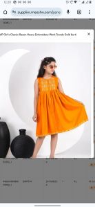 Kids Girls Embroidery Dress