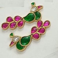 Silver Gold Plated Kundan Earrings