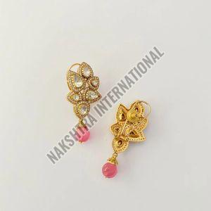 Polished Gold Plated Diamond Earrings, Gender : Female