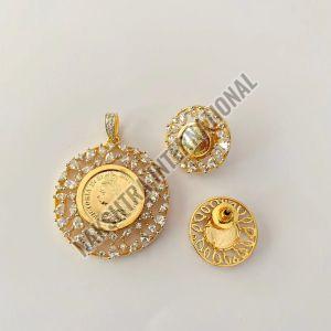 Gold Plated Pearl Pendant Set