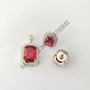 Ruby Pendant Set