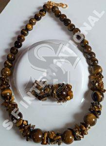 Tiger Eye Stone Necklace Set, Style : Antique