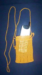 Plain Crochet Phone Bag, Strap Type : Single Handle