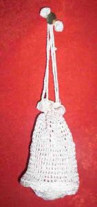 Plain Cotton Crochet Potli Bag, Strap Type : Double Handle