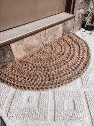 Cotton Plain Handmade Crochet Door Mat, Color : Brown