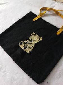 Cute Creepy Teddy Bear Print Cotton Tote Bag