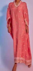 Peach Soft Silk Premium Kaftan, Specialities : Impeccable Finish, Comfortable