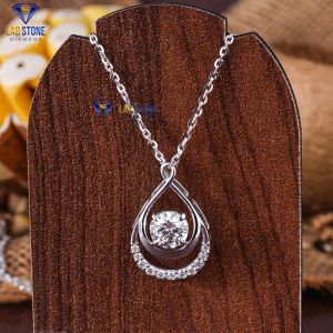 Modern Round Cut Diamond White Gold Pendant