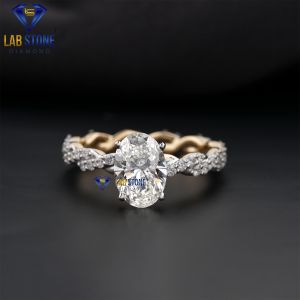 Oval & Round Cut Diamond Rose Gold Ring