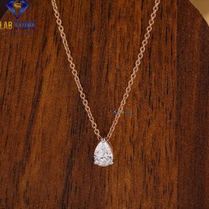 Pear Cut Diamond Rose Gold Pendant