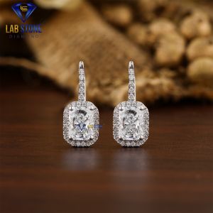 Round & Radiant Cut Diamond White Gold Drop and Dangle Earring