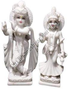 2 Feet White Marble Radha Krishna Statue