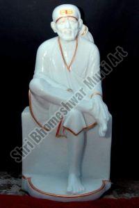 White Straight 30 Inch Sai Baba Marble Statue, For Worship, Temple, Packaging Type : Cardboard Box