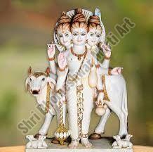 Printed Polished Lord Dattatreya Marble Statues, Speciality : Shiny