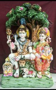 Plain Marble Shiv Parivar Statue For Worship