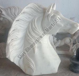 Polished White Marble Horse Face, Speciality : Shiny