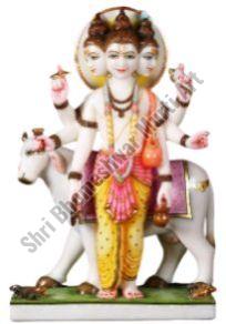 White Marble Lord Dattatreya Ji Statues, Packaging Type : Thermocol Box