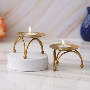 Golden Metal Tealight Holder