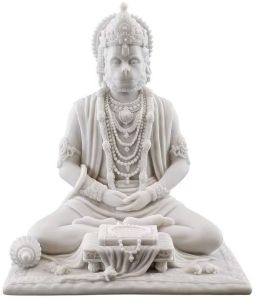 Marble Sitting Hanuman Statue