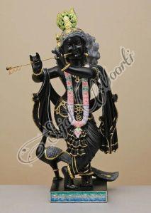 Smag Black Stone Krishna Statue For Home, Temple. Office Etc